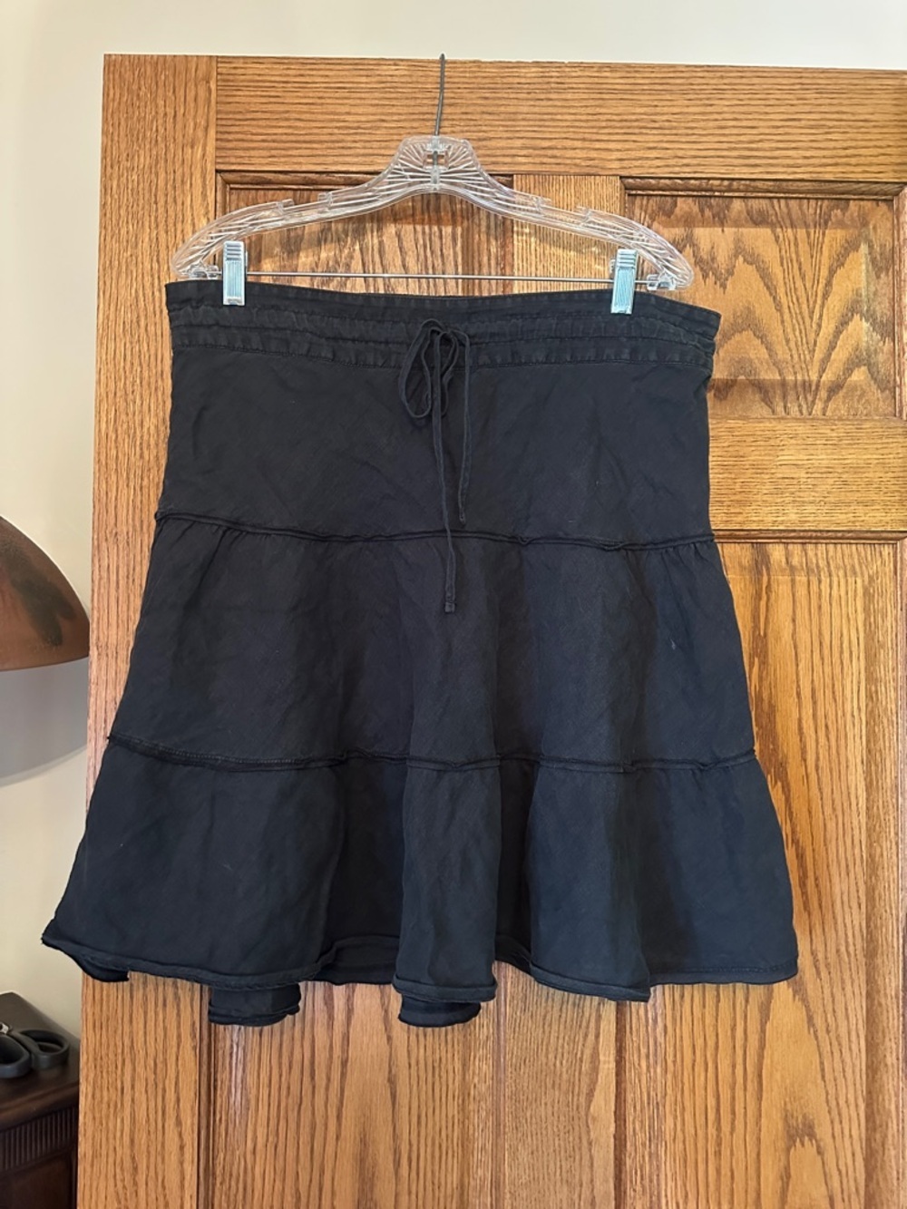 Nordstrom Caslon Black Tiered Drawstring Skirt